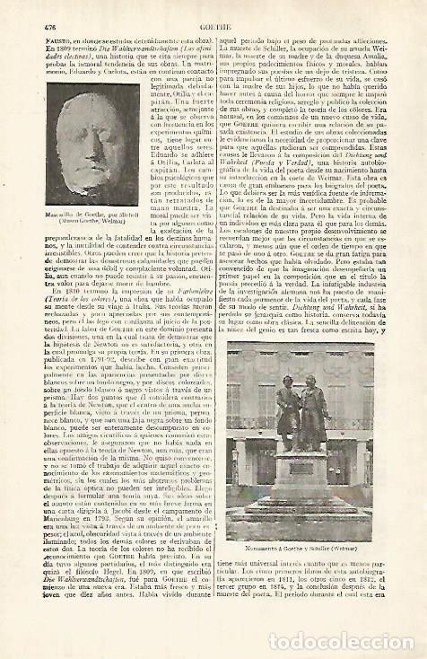 Cartes Postales: LAMINA ESPASA 32022: Mascarilla de Goethe por Micheli - Varios