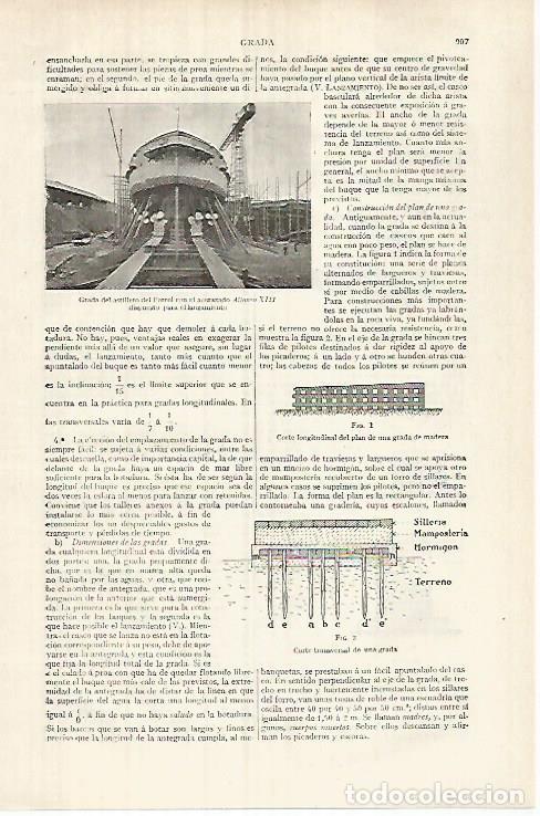 Cartes Postales: LAMINA ESPASA 32085: Grada del astillero del Ferrol - Varios