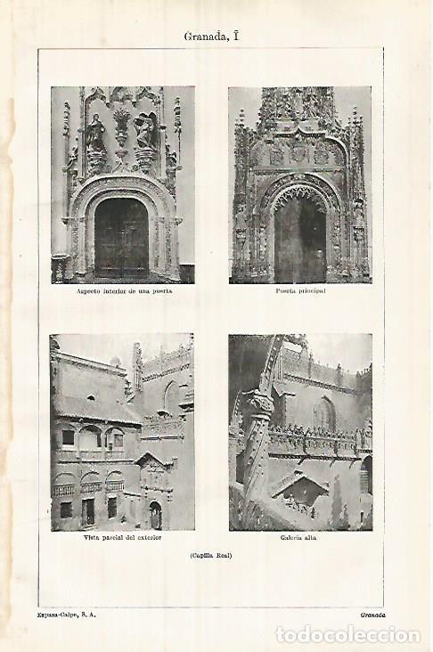 Postais: LAMINA ESPASA 32101: Capilla Real de Granada - Varios
