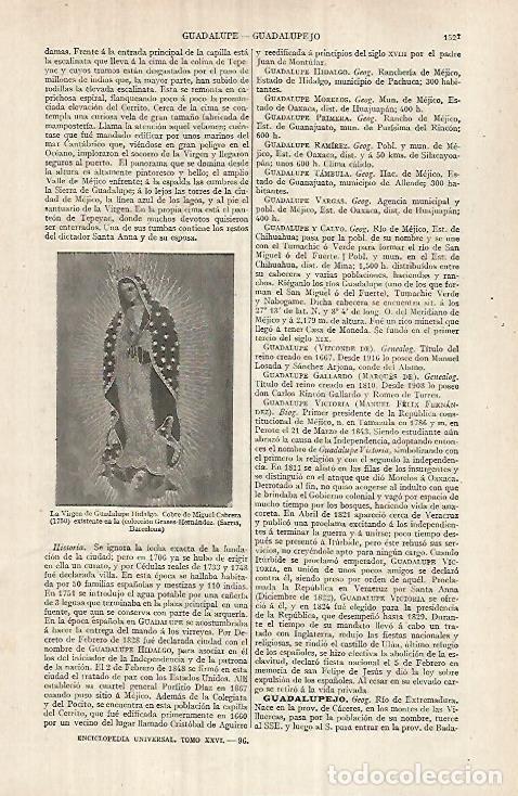 Postais: LAMINA ESPASA 32177: La Virgen de Guadalupe Hidalgo - Varios