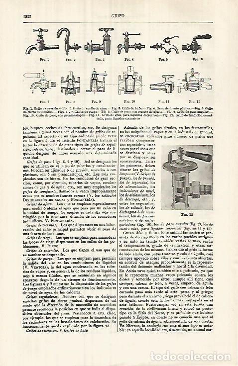 Postais: LAMINA ESPASA 32140: Tipos de grifos - Varios