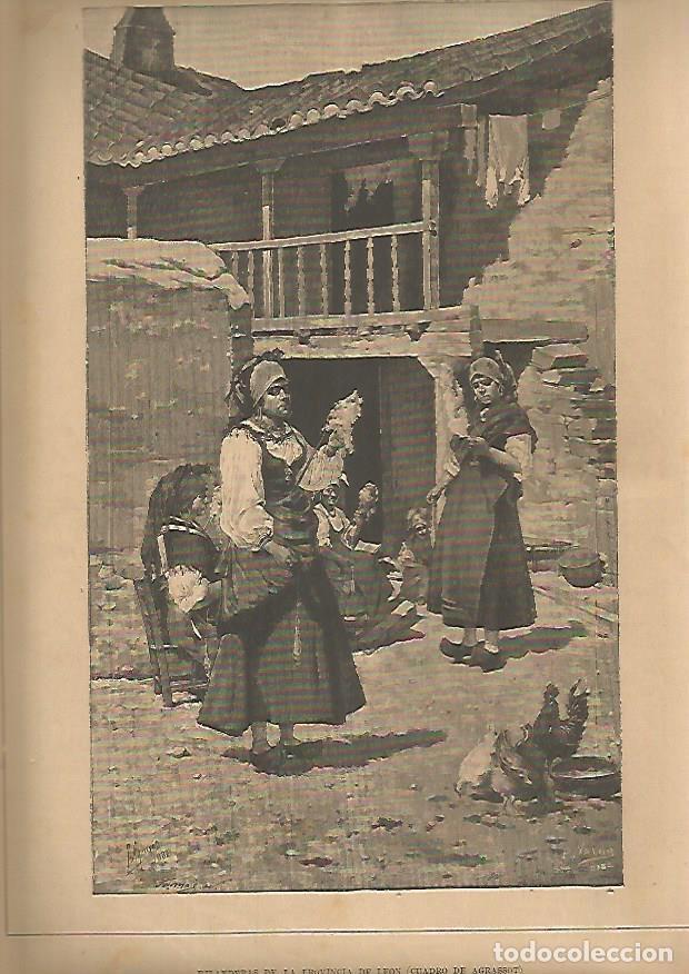 Postales: LAMINA 13408: Hilanderas de la provincia de Leon, por Agrassot - Varios
