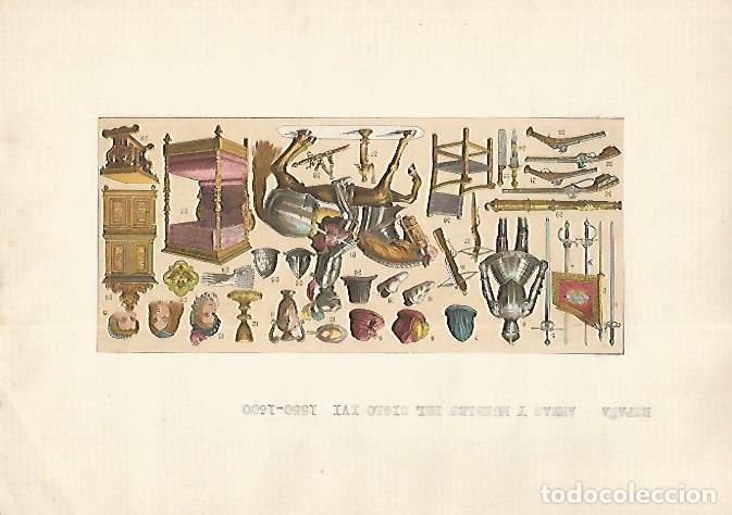 Cartes Postales: LAMINA 13172: Armas y muebles de 1550 a 1600 - Varios
