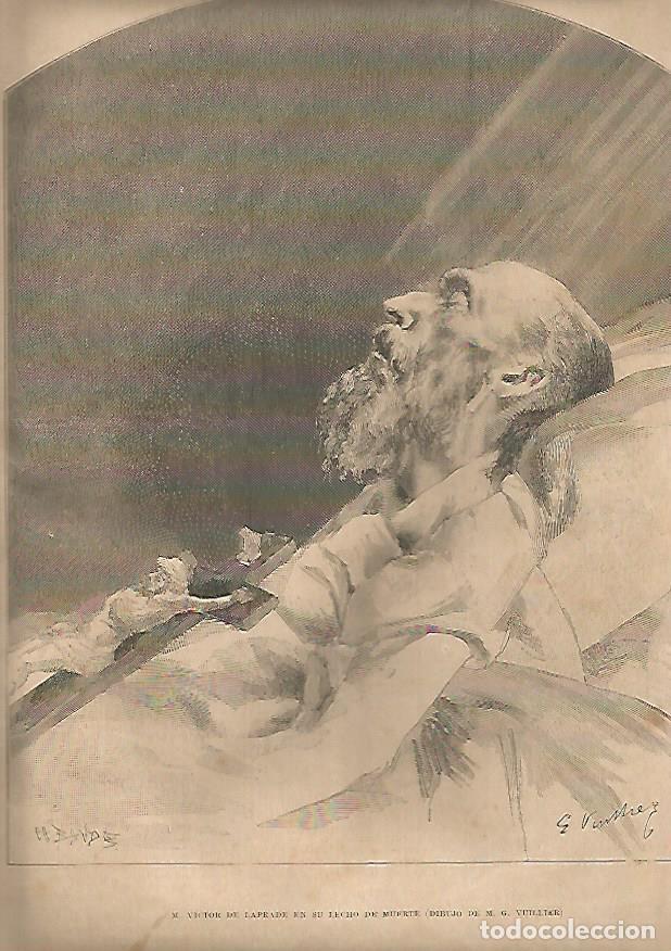 Postais: LAMINA 13286: M. Victor de Laprade en su lecho de muerte, por M.G. Vuiller - Varios