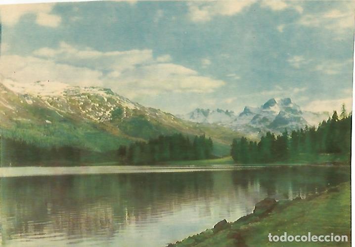 Cartoline: LAMINA 13142: Paisaje de lago y fondo con monta&ntilde;a - Varios