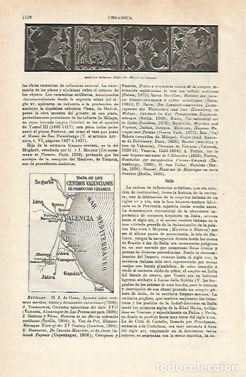 Postales: LAMINA ESPASA 32502: Mapa de los centros valencianos de produccion de ceramica - Varios