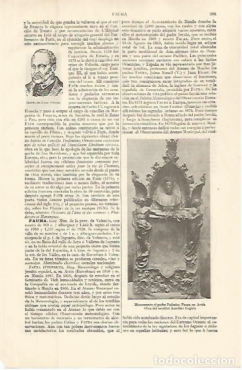 Postkarten: LAMINA ESPASA 32617: Monumento a Federico Faura en Artes - Varios