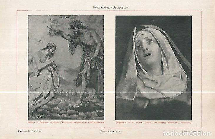 Cartoline: LAMINA ESPASA 32668: Bautismo de Jesus y La Piedad, por G. Fernandez - Varios