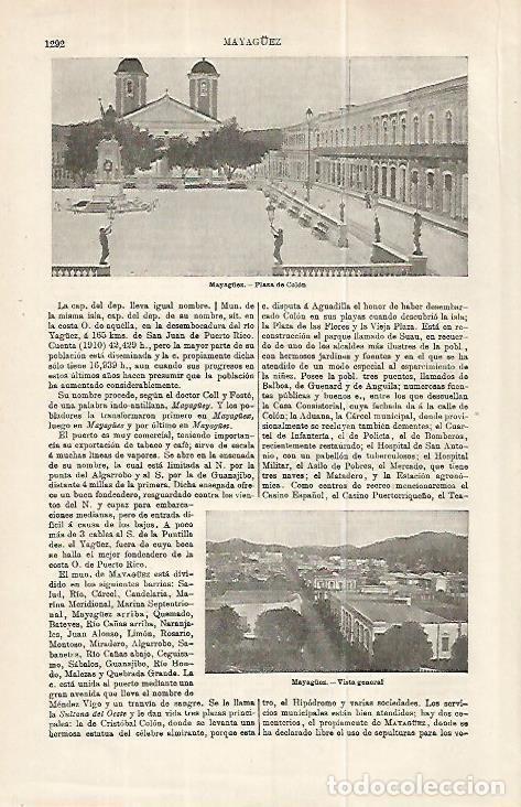 Postkarten: LAMINA ESPASA 32315: Plaza de Colon en Mayaguez, Puerto Rico - Varios