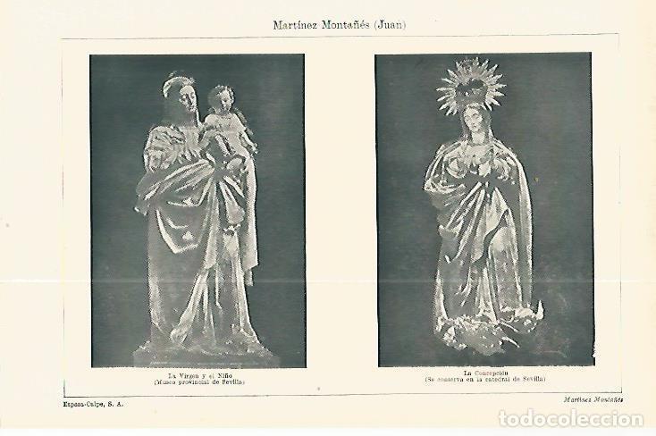 Postais: LAMINA ESPASA 32229: La Virgen y el Ni&ntilde;o y La Concepcion, por Juan Martinez Monta&ntilde;es - Varios