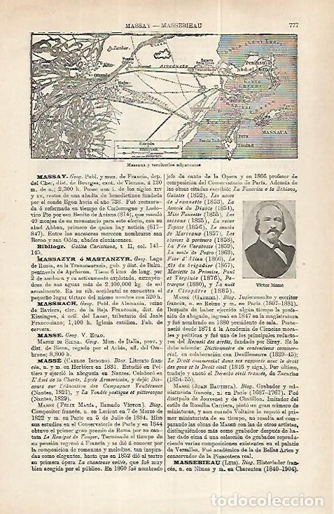 Cartoline: LAMINA ESPASA 32261: Mapa de los territorios adyacentes a Massaua - Varios