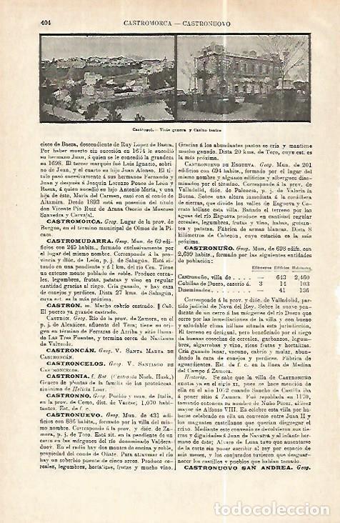 Postales: LAMINA ESPASA 32387: Vista y Casino de Castropol, Oviedo - Varios