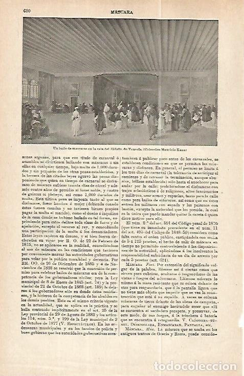 Postkarten: LAMINA ESPASA 32247: Un baile de mascaras en la sala del Ridotto de Venecia - Varios