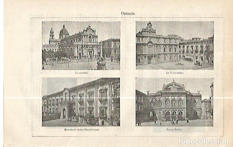 Postkarten: LAMINA ESPASA 32409: Universidad, Teatro, Catedral y Monasterio en Catania - Varios