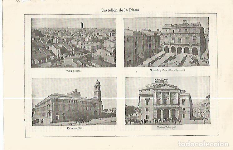 Postais: LAMINA ESPASA 32370: Mercao, Escuelas Pias y Teatro Principal de Castellon - Varios