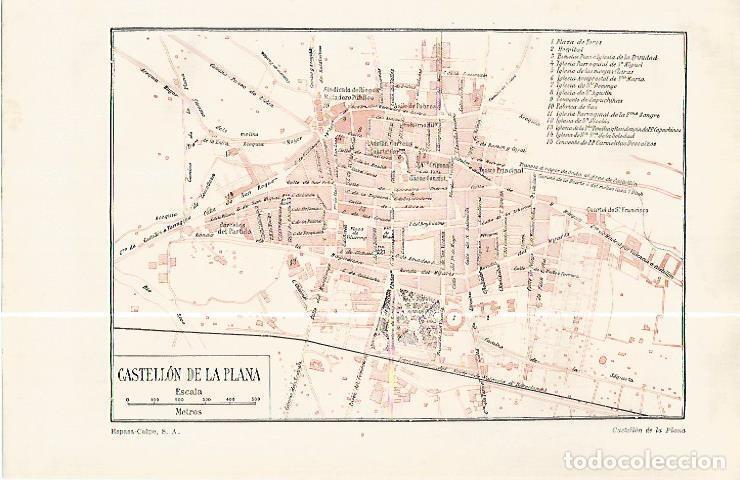 Postais: LAMINA ESPASA 32371: Plano de Castellon de la Plana - Varios