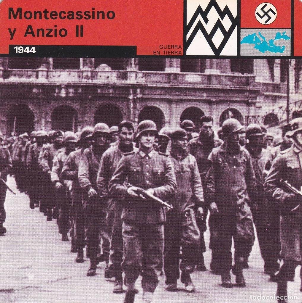 Postcards: FICHA GUERRA EN TIERRA: MONTECASSINO Y ANZIO II. 1944 - NULL