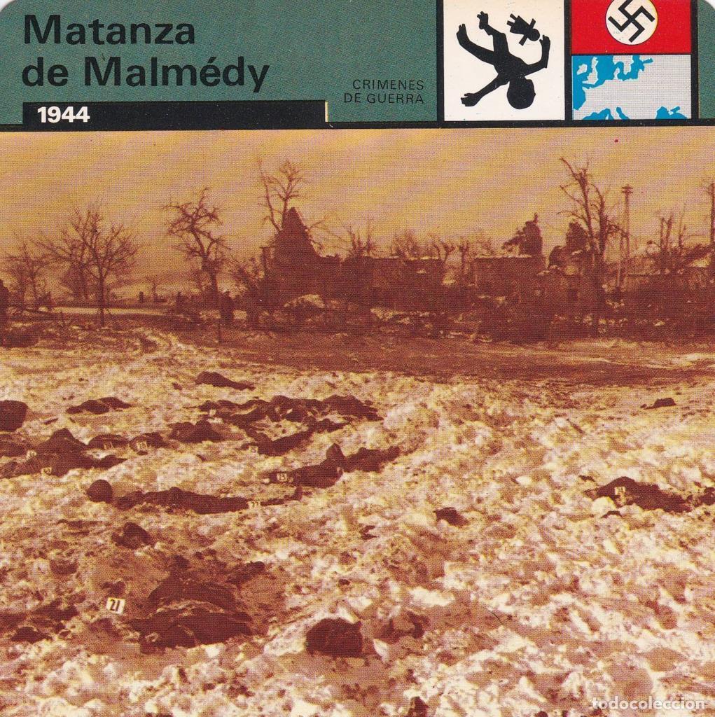 Cartoline: FICHA CRIMENES DE GUERRA: MATANZA DE MALMEDY. 1944 - NULL