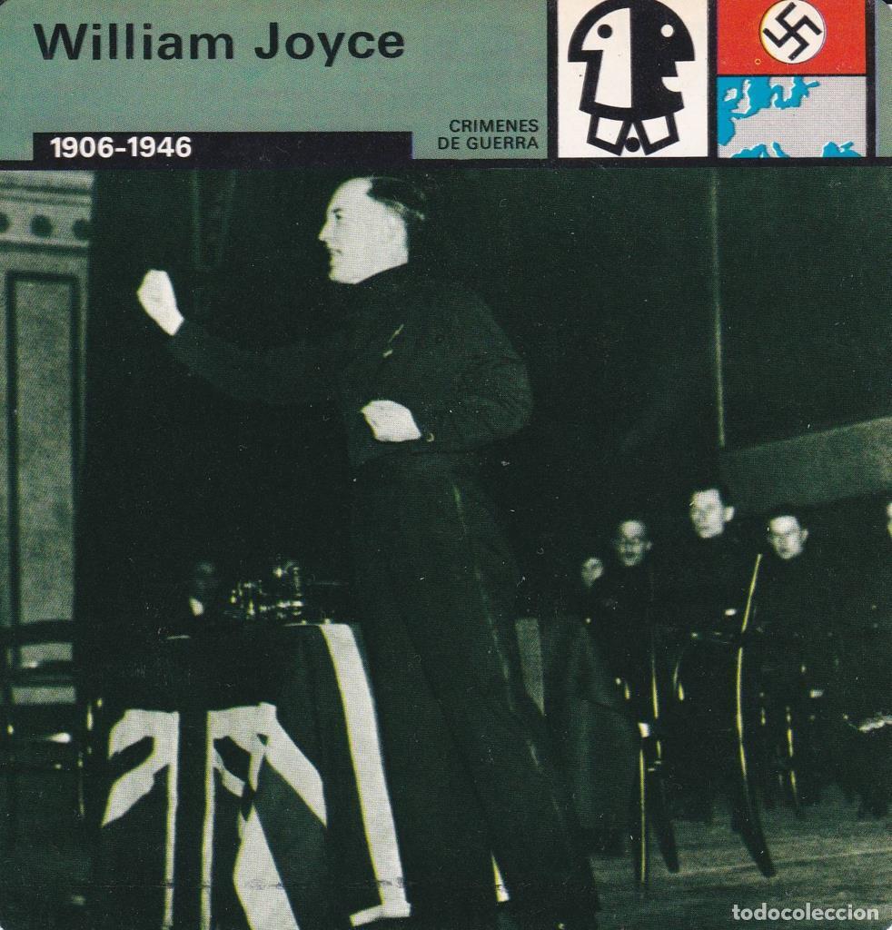 Postales: FICHA CRIMENES DE GUERRA: WILLIAM JOYCE. 1906-1946 - NULL - Foto 1