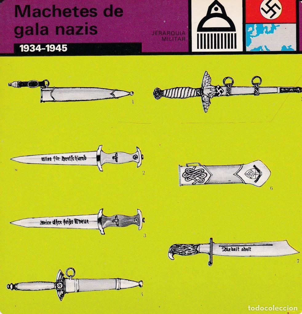 Postcards: FICHA JERARQUIA MILITAR: MACHETES DE GALA NAZIS. 1934-1945 - NULL
