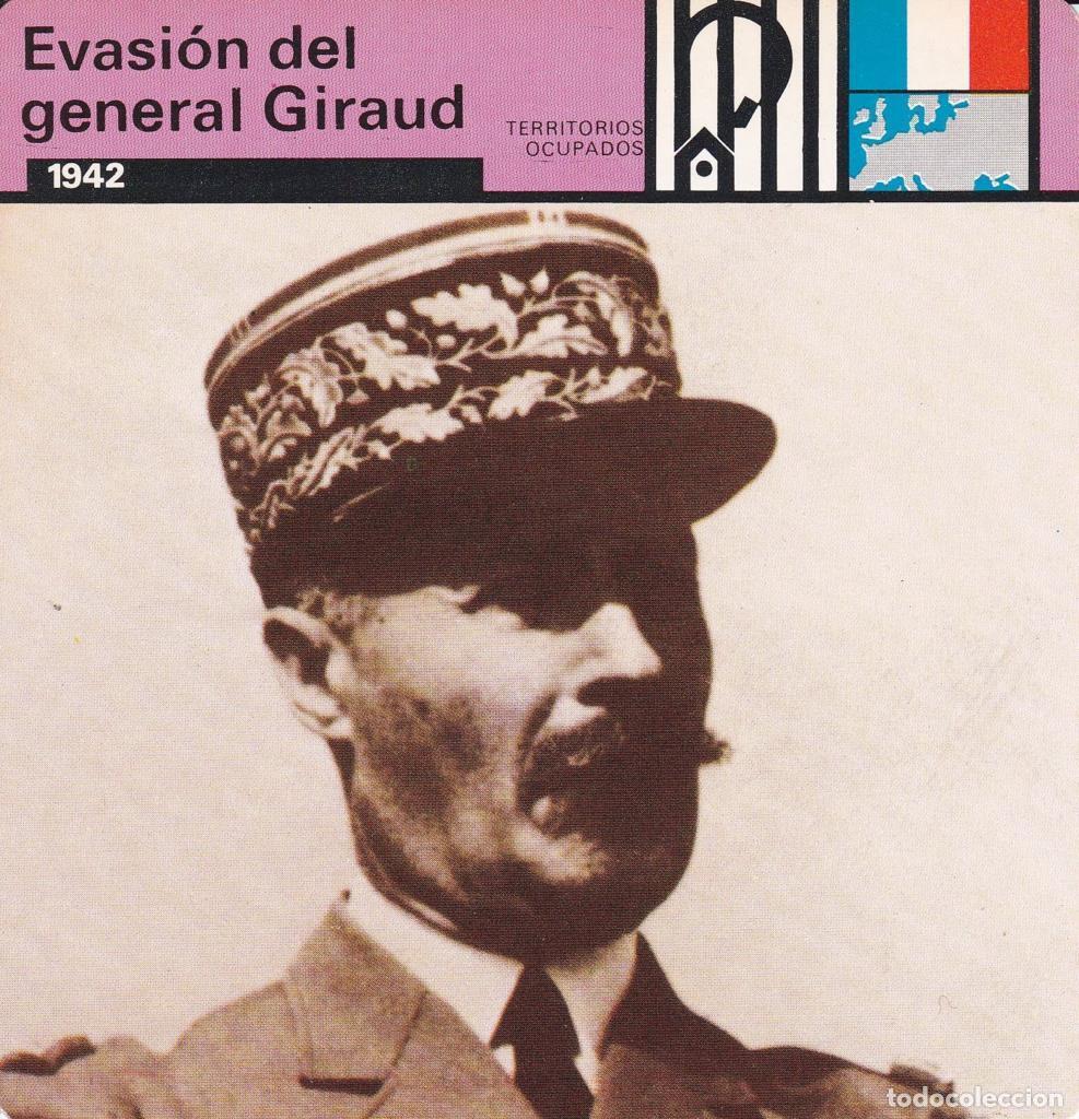 Postcards: FICHA TERRITORIOS OCUPADOS: EVASION DEL GENERAL GIRAUD. 1942 - NULL