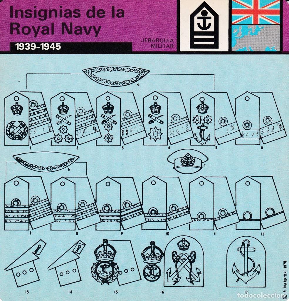 Postkarten: FICHA JERARQUIA MILITAR: INSIGNIAS DE LA ROYAL NAVY. 1939-1945 - NULL