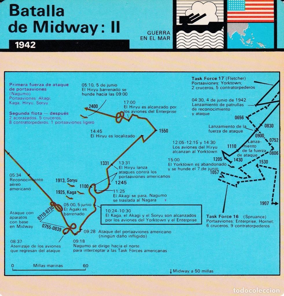 Postkarten: FICHA GUERRA EN EL MAR: BATALLA DE MIDWAY: II. 1942 - NULL
