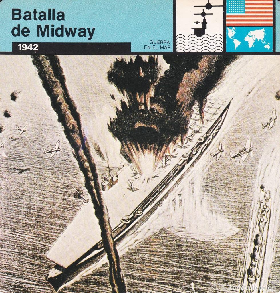 Postcards: FICHA GUERRA EN EL MAR: BATALLA DE MIDWAY. 1942 - NULL