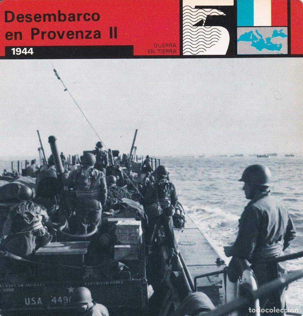 Postales: FICHA GUERRA EN TIERRA: DESEMBARCO EN PROVENZA II. 1944 - NULL