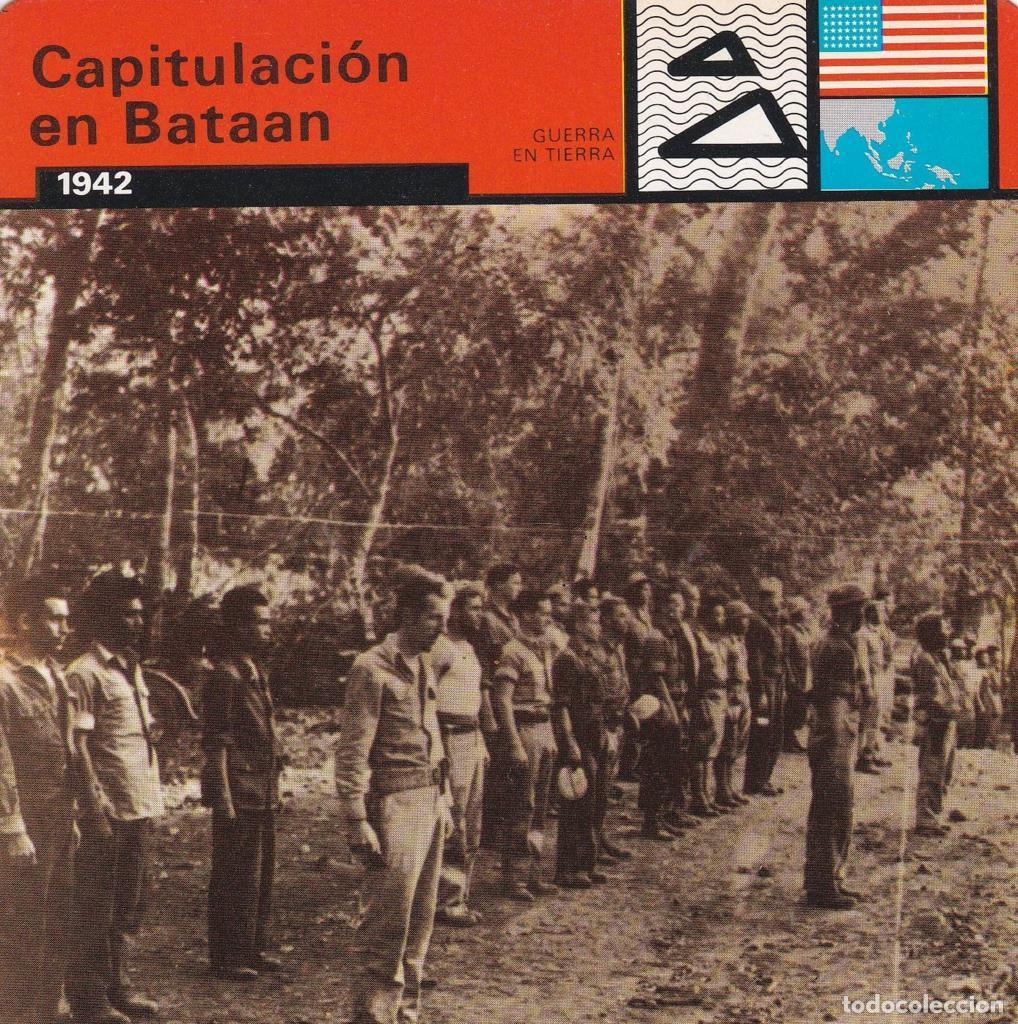 Postcards: FICHA GUERRA EN TIERRA: CAPITULACION EN BATAAN. 1942 - NULL