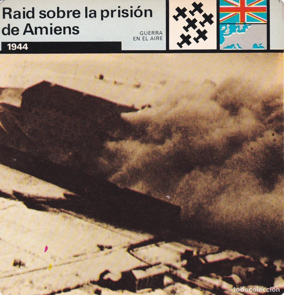 Postales: FICHA GUERRA EN EL AIRE: RAID SOBRE LA PRISION DE AMIENS. 1944 - NULL - Foto 1