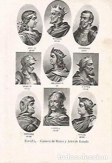 Postales: LAMINA 13785: Reyes y Jefes de Espa&ntilde;a de 801 al 842 - Alfredo Opisso