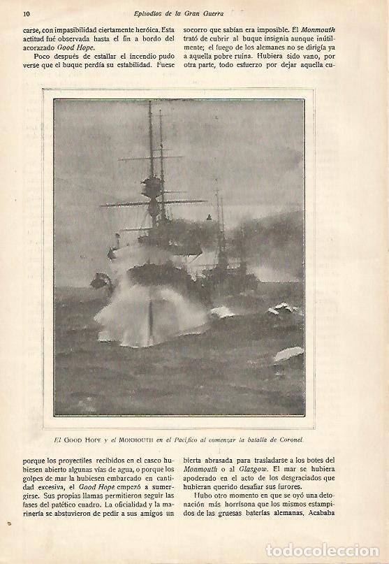 Cartoline: LAMINA 13689: El Good Hope y el Monmouth en el Pacifico - E. Diaz-Retg