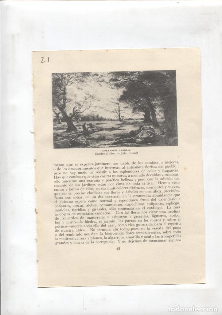 Postales: Las aldeas inglesas lamina 21: Cortando arboles cuadro de John Linnell - NULL