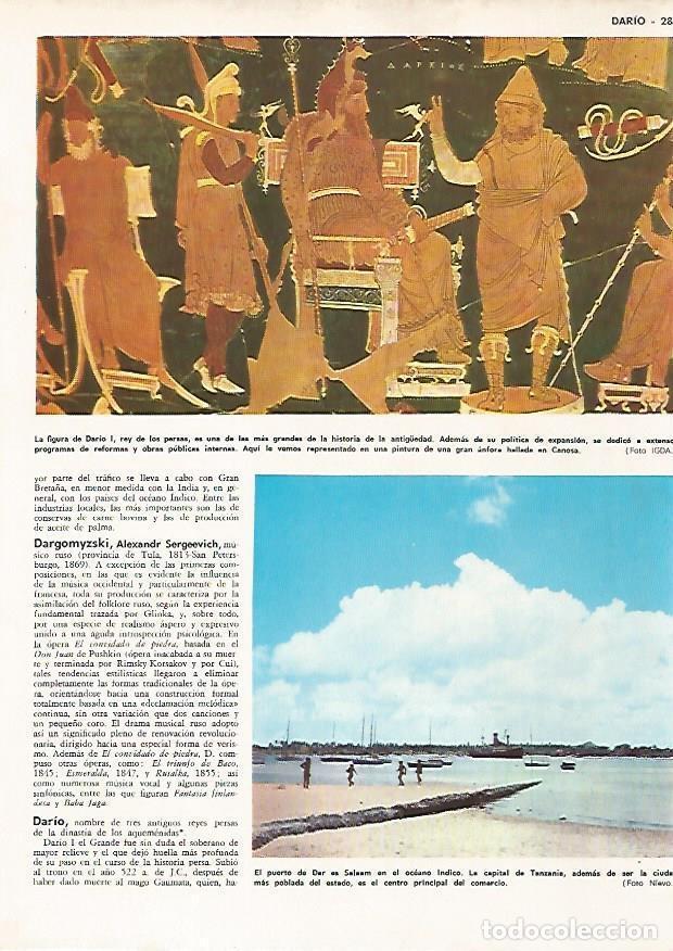 Postcards: LAMINA MONITOR 0845: Dario I de Persia y puerto de Dar es Salam, Tanzania - Varios