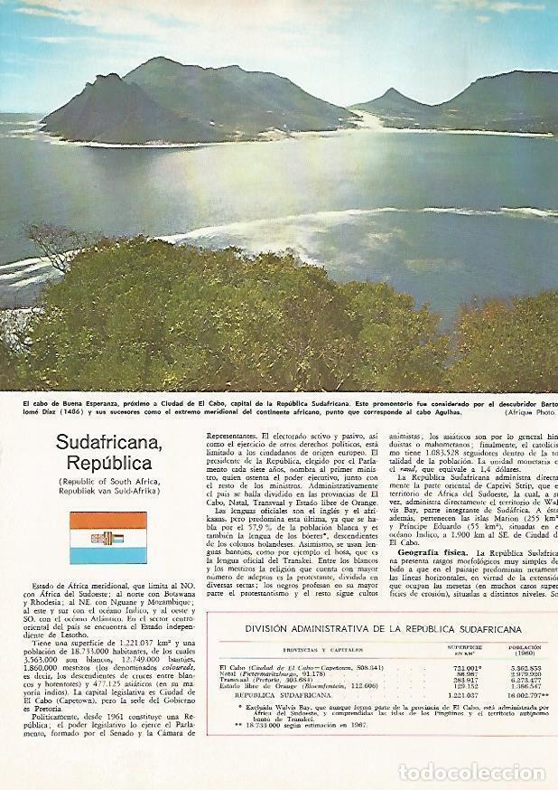 Postkarten: LAMINA MONITOR 0681: Bandera y cabo de Buena Esperanza en Sudafrica - Varios