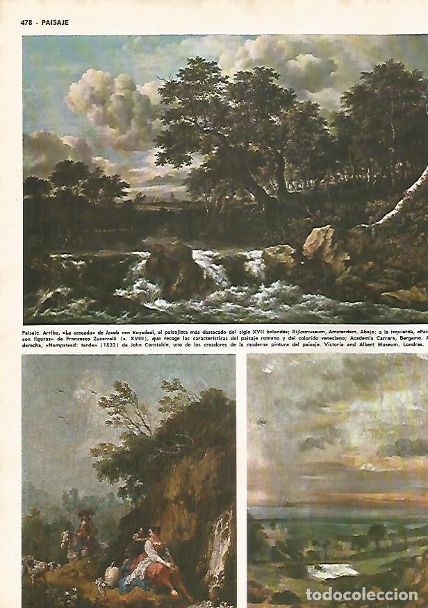 Postais: LAMINA MONITOR 0528: La cascada, por J. van Ruysdael - Varios