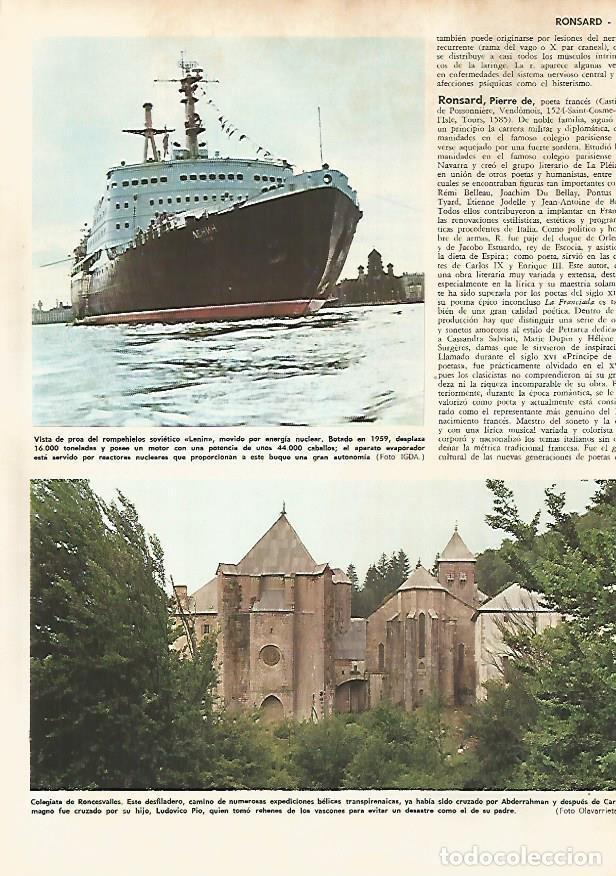 Postais: LAMINA MONITOR 0632: Rompehielos Lenin y Colegiata de Roncesvalles - Varios