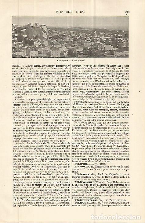 Postais: LAMINA ESPASA 32695: Vista general de Filipopolis, Bulgaria - Varios