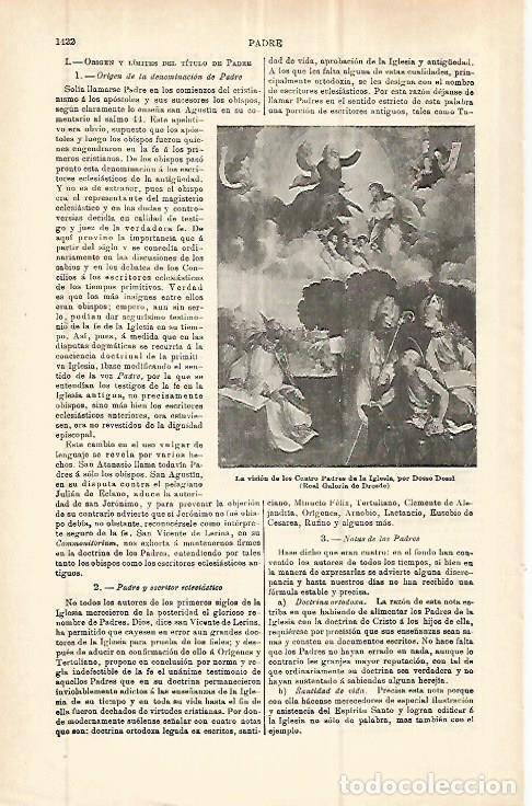 Cartes Postales: LAMINA ESPASA 32812: La vision de los Cuatro Padres de la Iglesia, por Dossi - Varios