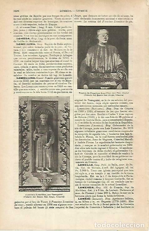 Postais: LAMINA ESPASA 33435: Estatua de F. Lomellino - Varios