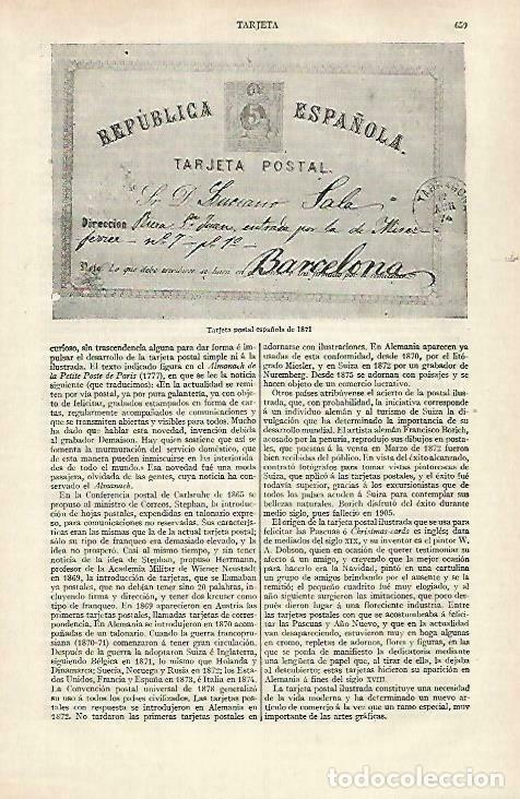 Postais: LAMINA ESPASA 33458: Tarjeta postal de Espa&ntilde;a de 1871 - Varios