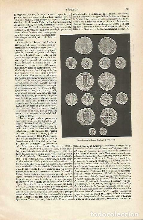 Postkarten: LAMINA ESPASA 33485: Monedas acu&ntilde;adas en Tarrega , Lleida - Varios