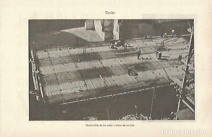Cartoline: LAMINA ESPASA 33589: Construccion de un techo - Varios