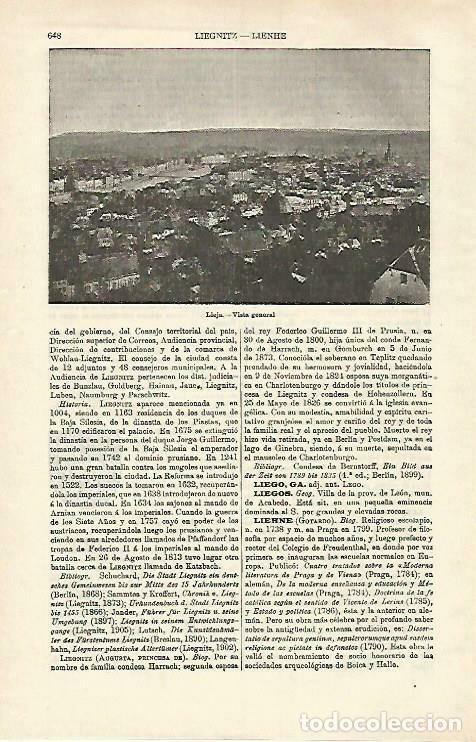 Cartoline: LAMINA ESPASA 33258: Vista general de Lieja, Belgica - Varios