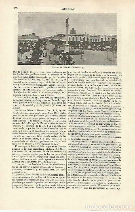 Cartoline: LAMINA ESPASA 33237: Plaza de la Libertad en Montevideo, Uruguay - Varios