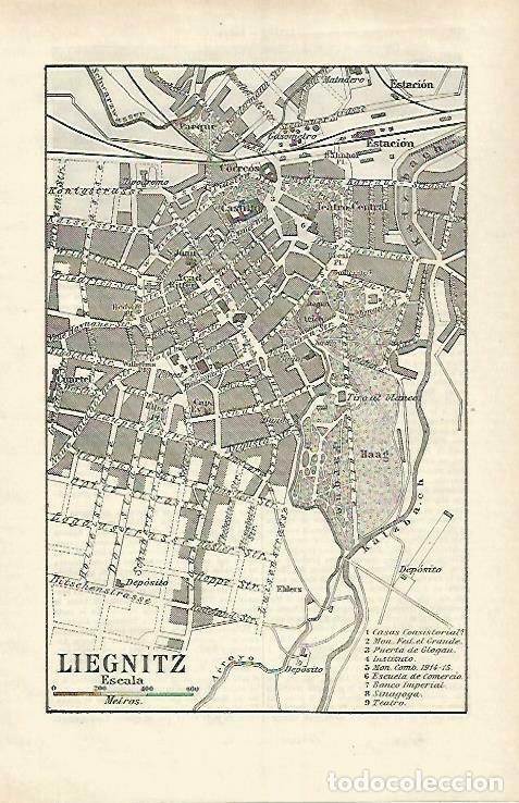 Cartoline: LAMINA ESPASA 33259: Plano de Liegnitz, Alemania - Varios
