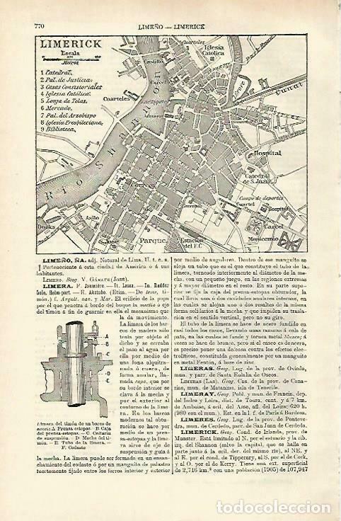 Cartoline: LAMINA ESPASA 33288: Plano de Limerick, Irlanda - Varios