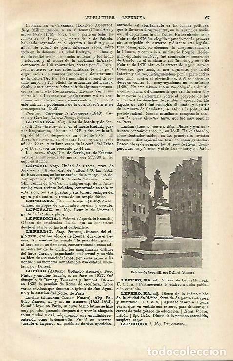Cartes Postales: LAMINA ESPASA 33182: Estatua de Leperditt en Rennes - Varios