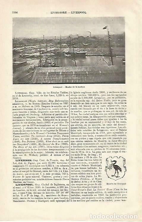 Cartes Postales: LAMINA ESPASA 33365: Muelle de la Madera de Liverpool, Inglaterra - Varios